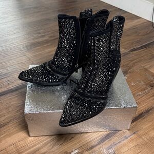 Women’s Black Studded Ankle Boots